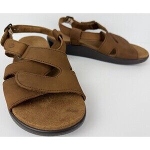 SAS Huggy Suede Cross Strap Sandal, Tripad Comfort, Brown, 9.5